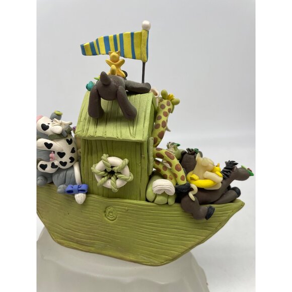 1999 Elayne Watrus Noah’s Ark Clay Sculpture Original Box - Picture 6 of 15